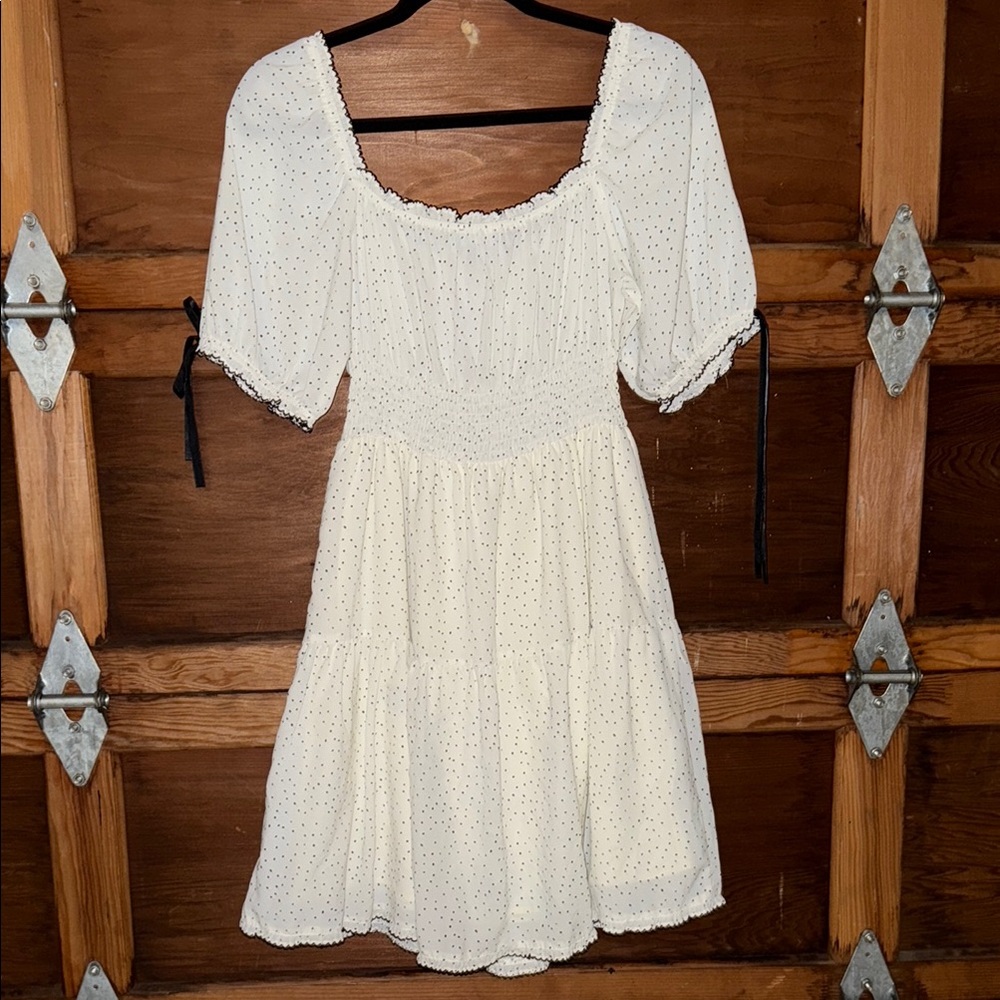 Cream Puff Sleeve Tie Front Midi Sundress - Picture 7 of 7